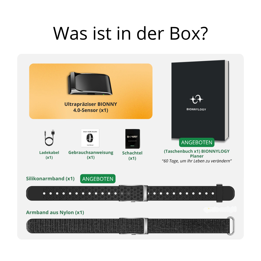 BIONNY 4.0 - Der biometrische Gesundheitstracker, der Ihren Körper besser versteht als Sie selbst.